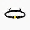 Pulseira de Contas da Sorte com Mantra de Seis Caracteres em Ouro Puro 999, Pulseira Trançada de Obsidiana, Ano do Zodíaco, Atacado de Fábrica