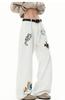 Jeans Blancos Bordados Estilo Americano de Comercio Exterior para Hombre Otoño 2025 Nuevo Rectos Sueltos Versátiles Pantalones Casuales Hip-Hop