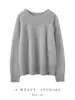 Suéter Grueso de Cachemira de Seda Raglán para Mujer Otoño Invierno Nuevo Estilo Holgado Perezoso Prendas de Punto Capa Base Versátil Suéter de Cuello Redondo