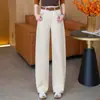 Jeans de Pierna Ancha Color Té con Leche para Mujer, Nuevo Estilo Primavera 2026, Bordados de Cintura Alta Sueltos Casuales Rectos Estilo Plátano