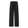 Pantalones casuales de doble botonadura para hombre, pants deportivos holgados, de diseñador, personalizados, holgados, lavados y desgastados, pantalones casuales de pierna recta