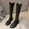 Botas largas de boca en V para mujer, pierna gruesa, otoño e invierno, chica gordita, caña ancha, talla grande, estilo vaquero occidental, tacón medio, tacón alto fino, botas de jinete