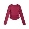 Spice Girls Camiseta Base Sexy Gola Redonda Manga Raglan Cintura Alta Cintura Franzida Emagrecedora Manga Longa Interna Feminina