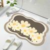 Tapete de Piso para Puerta de Entrada, Tapete Absorbente Antideslizante para Puerta de Baño, Alfombra Gruesa con Flores Frescas Pequeñas para Entrada de Baño