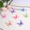 Oushu Nuevo Tul de doble capa degradado de 5 cm Mariposa colorida Accesorios para el cabello DIY hechos a mano Materiales decorativos Flores para zapatos