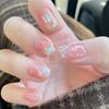 Arte de Uñas Usando Red de Celebridad Viento de Deseo Puro Láser Flash Diamante Fantasía Hada Uña Postiza Blanca Linda Fresca Arte de Uñas