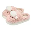 Pantuflas de Algodón de Cordero 3D para Mujer, Pantuflas de Interior Otoño e Invierno 2026 Estilo Nuevo, Pantuflas Postparto, Antideslizantes, Lindas Pantuflas de Felpa para Hombre