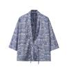 Verão 2025 Estilo Chinês Roupa Masculina Padrão de Dragão Seda Gelada Hanfu Jaqueta Cardigã Terno Zen Antigo Manto de Hussardo Capa