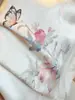 Nova Camisa Jacquard Chinesa Feminina Verão Nova Retro Elegante Gola Redonda Casual Leve Estilo Nacional Tendência Fivela Doce Top