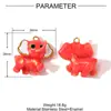 Collar Colgante Animales Elefante Jirafa Goteo de Aceite Estéreo 3D Acero de Titanio DIY Pendientes de Pescado Joyería de Acero Inoxidable Colgante