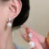 Brincos de pérola com laço de bolinhas estilo francês para mulheres, novos brincos de franja 2026, primorosamente desenhados e estilosos