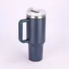 Taza de Acero Inoxidable Aislada para Coche Yongkang de 40 oz con Asa y Popote, Taza de Café de Gran Capacidad, Termo para Montar en Coche