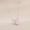 Corrente para Clavícula Elegante com Zircônia Banhada a Ouro Real Design de Nicho Feminino Colar com Laço Corrente de Lã Versátil Personalizada