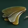 Raspador de Chifre de Búfalo Branco Formato de Golfinho Painel Triangular Espessado Massagem Corporal Lembrança Jade Atacado