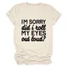 LO SIENTO ¿RODÉ Amazon Ebay Sitio Independiente Camiseta Casual Sencilla para Mujer Cuello Redondo Manga Corta