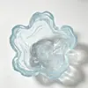 Prato Pequeno de Vidro Martelado Estilo Japonês Flor de Cerejeira Criativo Rosa Doméstico Molheira para Tempero Prato para Molho de Soja Tigela Jogo de Talheres