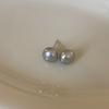 Pendientes de perla para panecillos al vapor de color gris plateado de alta calidad para mujer, nicho, temperamento único, moda, para ir al trabajo, pendientes combinables, pendientes