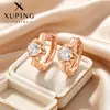 Xu Ping engaste de garra vacía solo circonita artificial pendiente de botón estilo ruso flor estilo retro aro de oreja pendientes transfronterizos mujer