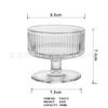 Copa de vidrio flotante vintage con patrón vertical para restaurante, de alto valor de color, para helado, pudín, yogur casero, taza para helado