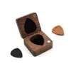 Caja de Almacenamiento de Púas de Guitarra de Madera Maciza, Exquisita Caja de Accesorios para Instrumentos Musicales, Caja de Colección de Madera Retro, Caja de Regalo para Guitarrista