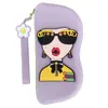 Bolsa de Armazenamento Popular de Óculos de Sol Transfronteiriça Feminina Portátil para Troco Bolsa de Armazenamento de Silicone Estojo de Óculos DIY Deusa