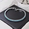 Pulseira de Tennis Hip-Hop Joias Atacado Venda Quente Transfronteiriça em Estoque Zircônia Feminina Cheia de Diamantes Estilo Esportivo Moderno S5787