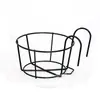 Soporte colgante para macetas de barandal de balcón, colgador redondo de hierro para macetas, red antirrobo, soporte colgante para plantas verdes y suculentas de alféizar de ventana