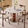 Mesa redonda de estilo medieval, mesa de comedor redonda vintage, madera maciza nórdica simple, mesa de comedor pequeña moderna de pizarra para uso doméstico