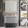 Yida Puede Personalizar Paneles de Puerta Pintados de Roble Gris Hierro Gabinete de Baño Gabinete con Lavabo de Mano para Baño Juego de Gabinetes de Baño