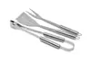 Herramientas para barbacoa de acero inoxidable, portátiles para exteriores, bolsa de tela Oxford, juego de herramientas para barbacoa, juego de 3 piezas para parrilla BBQ