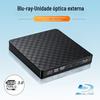 Drive Externo de Gravação de DVD/CD USB/Type-C de Luz Azul para Laptops e Desktops, Drive Óptico Externo Multifuncional