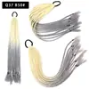 Pelucas Trenzadas de Colores Estilo Europeo y Americano, Coletas de Color Degradado, Trenzas de Espiga de Celebridades de Internet, Trenzas de Boxeadora de Tres Hebras para Discoteca