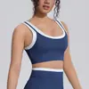Conjunto de seis piezas de ropa de yoga de bloqueo de color transpirable de alta elasticidad ajustada de dos piezas falsas transfronterizas para deportes, correr y fitness