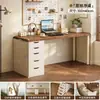 Combinação de escrivaninha e estante cuidadosamente selecionada para apartamentos pequenos, mesa de computador de mesa para quarto com gavetas, escrivaninha de maquiagem e escrita, mesa de estudo