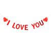 Guirnalda de San Valentín boda Qixi banderín de cuerda AMOR 10 piezas AMOR rojo brillante banderín de tirar corazón TE AMO banderín de cuerda