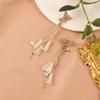 Aguja de Plata S925 Mariposa Borla Larga Moda Nuevos Aretes Exquisitos Diamantes Elegantes Aretes Clip para Oreja B285