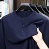 Suministro exclusivo transfronterizo SY2603 para dropshipping: suéter de punto para hombre de manga larga con cuello redondo y botones, peso alto de 400 g