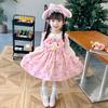 Vestido de Princesa para Meninas Outono Novo Roupas Cos Vestido Lolita Saia Tutu Infantil