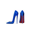 Moda Transfronteiriça Sapatos Femininos Couro Patente Salto Super Alto 16cm Verão Novo Tamanho Grande Stiletto Profissional Sexy Sapatos de Fundo Vermelho Azul