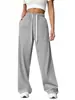 Novedad Primavera y Verano 2026 Amazon Wish Transfronterizo Europeo y Americano Pantalones Deportivos Casuales de Pierna Ancha Rectos Holgados para Mujer