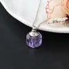 Botella de Cristal Morado, Botella de Cabello Fetal, Botella de Perfume con Aceite Esencial Incrustada de Diamantes, Collar, Tapa Retorcida, Botella Recargable, Colgante, Regalo de Cumpleaños