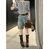 Hebilla de cinturón que aumenta la altura~moderna, punta cuadrada, plisadas, botas de montar de media pantorrilla para mujer en otoño