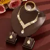 Joyería de Boda Más Vendida Collar Pendientes Pulsera Juego de Joyas Lujoso Strass Set Nupcial Cadena