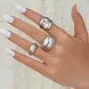 Moda Europa y los Estados Unidos transfronterizos creativos geométricos arco superficie exagerada bola suave apertura anillo anillo anillo conjunto anillo traje
