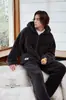 908 Pijama de Invierno para Hombre con Capucha y Cremallera Set Grueso de Terciopelo Plus Size Ropa de Casa de Felpa de Coral Hombre Ke Xi Ka