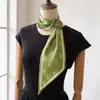 Bufanda Falsa de Seda Estilo Inglés Vintage con Diseño de Cruz Perforada Diagonal, Versátil para el Trabajo, Bufanda Larga Decorativa para el Cuello, Bufanda para las Orejas, Bufanda