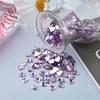 [Zhenxiong] Acrílico 6mm Color AB Aurora Colorido Plano Corazón de Durazno Diamante Fondo Plano Imitación Mesa Amor Accesorios de Joyería