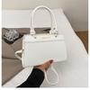 Bolsa de Mão Casual Coreana para Mulheres 2025 Nova Moda e Estilo Estrangeiro Splicing Design Nicho Padrão Crocodilo Bolsa Transversal