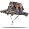Chapéu de pescador com proteção solar de verão, boné camuflado com folhas de selva, boné camuflado para caminhada ao ar livre, boné camuflado de atirador, boné de montanhismo bionic para pesca