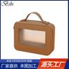 Nuevo Bolso Cosmético de PU a la Moda, Bolso Cosmético tipo Satchel para Salidas, Neceser de PVC Transparente de Gran Capacidad
